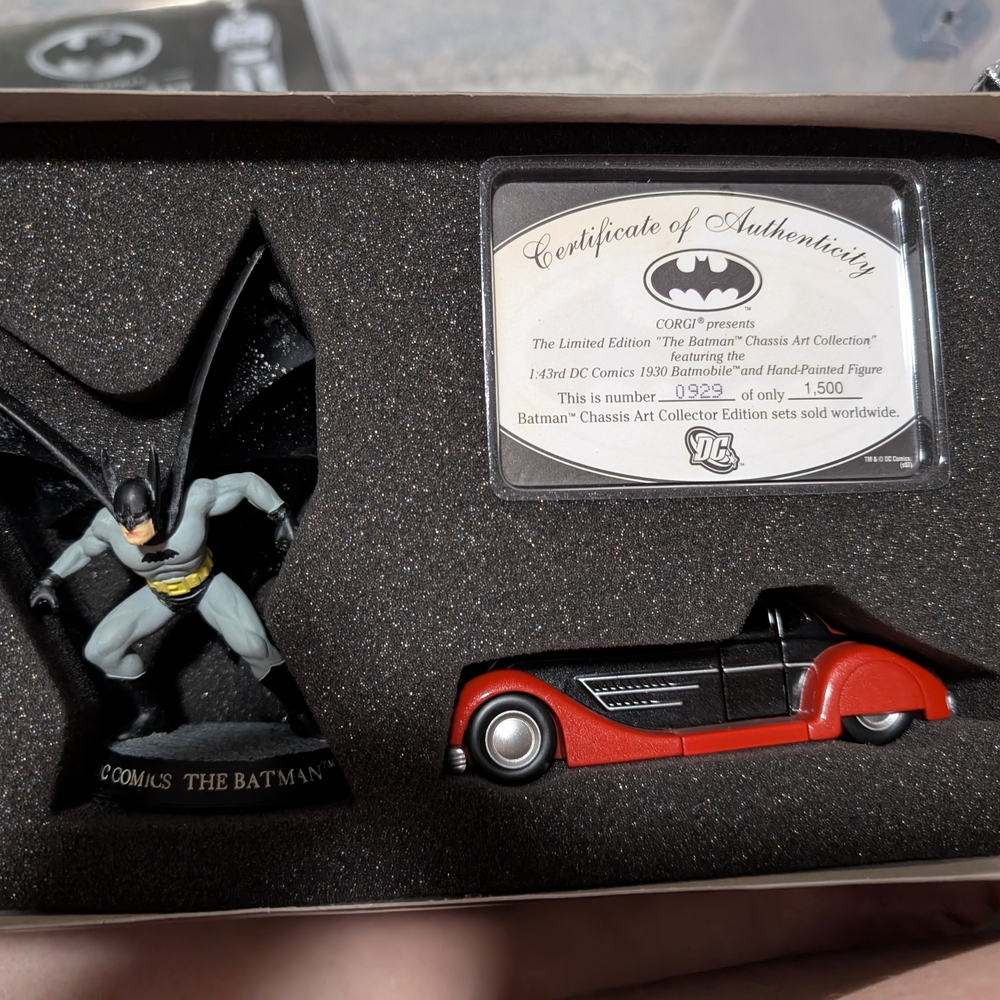 Batman Figurine and Red Car Set